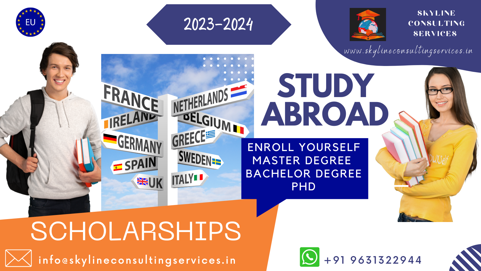 Study in Europe 2023/2024 Scholarships Program Skyline Consulting